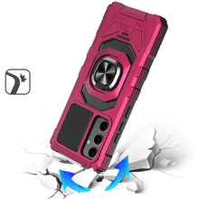 For Samsung S25 FE Case Shockproof Dual Layer with Ring Stand + Tempered Glass