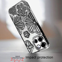 For Moto G 2025 Case Bling Floral 3D Glitter Phone Cover + Tempered Glass