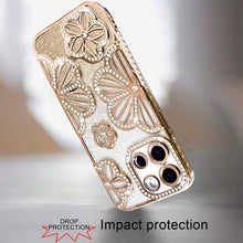 For Moto G 2025/2026/G Play 2026 Case Bling Floral 3D Glitter + Tempered Glass