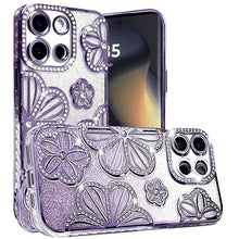 For Motorola Edge 2025 Case Bling Floral 3D Glitter Rhinestone Phone Cover