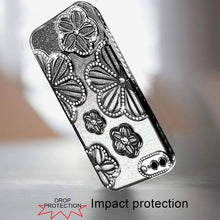 For iPhone 8 Plus/7 Plus Case Bling Floral 3D Glitter Cover + Tempered Glass