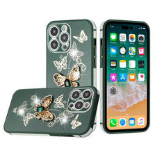 For iPhone 14 PRO Case 3D Butterfly Charm Rhinestones Bling TPU Phone Cover