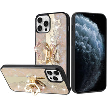 For iPhone 11 Pro Max Case Rhinestone Bling Decor Glitter Cover + Tempered Glass