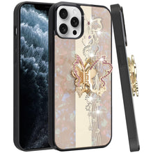For iPhone 11 Pro Max Case Rhinestone Bling Decor Glitter Cover + Tempered Glass
