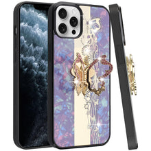 For iPhone 11 Pro Max Case Rhinestone Bling Decor Glitter Cover + Tempered Glass