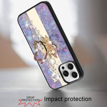 For iPhone 11 Pro Max Case Rhinestone Bling Decor Glitter Cover + Tempered Glass