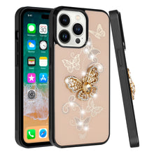 For iPhone 15 Case Rhinestone Bling Decor Glitter Phone Cover + 2 Tempered Glass