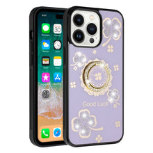 For iPhone 15 Pro Max Case Rhinestone Bling Decor Glitter + 2 Tempered Glass