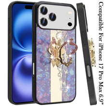 For iPhone 17 Pro Max Case Rhinestone Bling Decor Glitter Cover + Tempered Glass