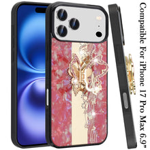 For iPhone 17 Pro Max Case Rhinestone Bling Decor Glitter Cover + Tempered Glass