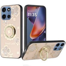For Moto G 2025 Case Rhinestone 3D Bling Decor Glitter Cover + Tempered Glass