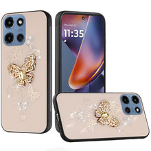 For Moto G 2025/2026/G Play 2026 Case Rhinestone 3D Bling + Tempered Glass