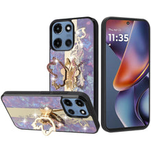 For Moto G 2025 Case Rhinestone 3D Bling Decor Glitter Cover + Tempered Glass