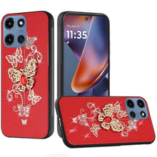 For Moto G 2025 Case Rhinestone 3D Bling Decor Glitter Cover + Tempered Glass