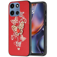 For Moto G 2025 Case Rhinestone 3D Bling Decor Glitter Cover + Tempered Glass