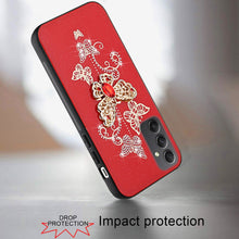 For iPhone 11 Pro Max Case Rhinestone Bling Decor Glitter Cover + Tempered Glass