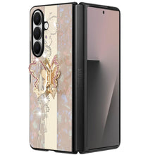 For Samsung Z Fold7 Case Rhinestone Bling Decor Glitter Cover + Tempered Glass