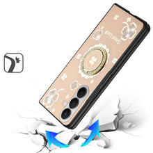 For Samsung Z Fold7 Case Rhinestone Bling Decor Glitter Cover + Tempered Glass