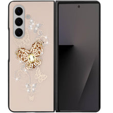 For Samsung Z Fold7 Case Rhinestone Bling Decor Glitter Cover + Tempered Glass
