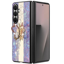 For Samsung Z Fold7 Case Rhinestone Bling Decor Glitter Cover + Tempered Glass