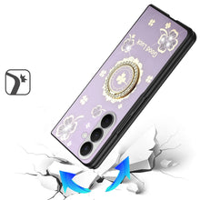 For Samsung Z Fold7 Case Rhinestone Bling Decor Glitter Cover + Tempered Glass