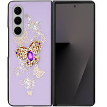 For Samsung Z Fold7 Case Rhinestone Bling Decor Glitter Cover + Tempered Glass