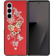 For Samsung Z Fold7 Case Rhinestone Bling Decor Glitter Cover + Tempered Glass