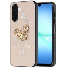 For Samsung A17 5G Case Rhinestone Bling Decor Glitter Cover + Tempered Glass