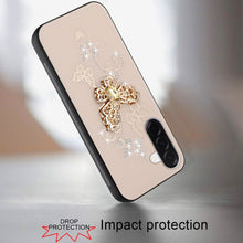 For Samsung A17 5G Case Rhinestone Bling Decor Glitter Cover + Tempered Glass