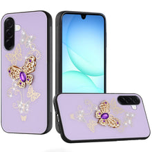 For Samsung A17 5G Case Rhinestone Bling Decor Glitter Cover + Tempered Glass