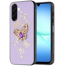 For Samsung A17 5G Case Rhinestone Bling Decor Glitter Cover + Tempered Glass