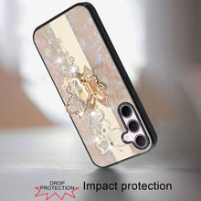 For Samsung A36 Case Rhinestone Bling Decor Glitter Cover + Tempered Glass