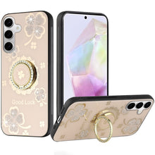 For Samsung A36 Case Rhinestone Bling Decor Glitter Cover + Tempered Glass
