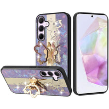 For Samsung A36 Case Rhinestone Bling Decor Glitter Cover + Tempered Glass