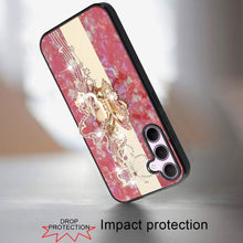 For Samsung A36 Case Rhinestone Bling Decor Glitter Cover + Tempered Glass