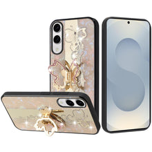For Samsung S25 Edge Case Rhinestone Bling Decor Glitter Cover + Tempered Glass