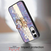 For Samsung S25 Edge Case Rhinestone Bling Decor Glitter Cover + Tempered Glass