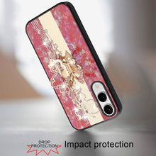 For Samsung S25 Edge Case Rhinestone Bling Decor Glitter Cover + Tempered Glass