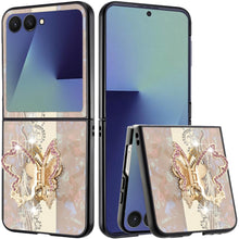 For Samsung Z Flip7 Case Rhinestone Bling Decor Glitter Cover + Tempered Glass