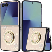 For Samsung Z Flip7 Case Rhinestone Bling Decor Glitter Cover + Tempered Glass