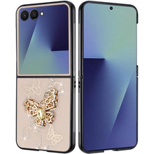 For Samsung Z Flip7 Case Rhinestone Bling Decor Glitter Cover + Tempered Glass