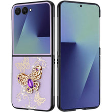 For Samsung Z Flip7 Case Rhinestone Bling Decor Glitter Cover + Tempered Glass