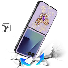 For Samsung Z Flip7 Case Rhinestone Bling Decor Glitter Cover + Tempered Glass