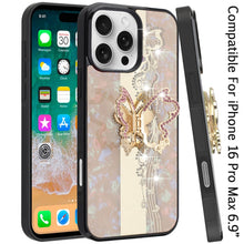 For iPhone 16 PRO MAX Case Rhinestone Bling Decor Glitter Cover + Tempered Glass