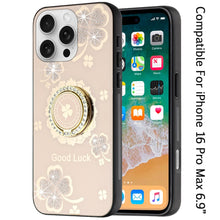 For iPhone 16 PRO MAX Case Rhinestone Bling Decor Glitter Cover + Tempered Glass