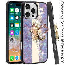 For iPhone 16 PRO MAX Case Rhinestone Bling Decor Glitter Cover + Tempered Glass