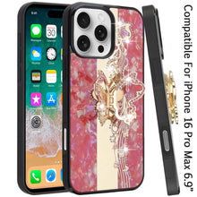 For iPhone 16 PRO MAX Case Rhinestone Bling Decor Glitter Cover + Tempered Glass