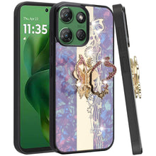 For Moto G Power 2025 Case Diamond Charms Glitter Bling Cover + Tempered Glass