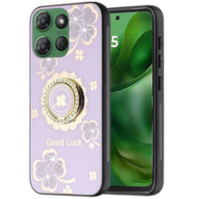 For Moto G Power 2025 Case Diamond Charms Glitter Bling Cover + Tempered Glass