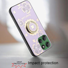 For Moto G Power 2025 Case Diamond Charms Glitter Bling Cover + Tempered Glass